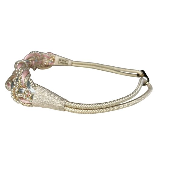 Vintage Braided Leather Belt Brown Cord Western Cottagecore Boho 80s Sz M - Picture 5 of 7